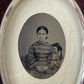 Victorian Tintype in Velvet Horseshoe Frame