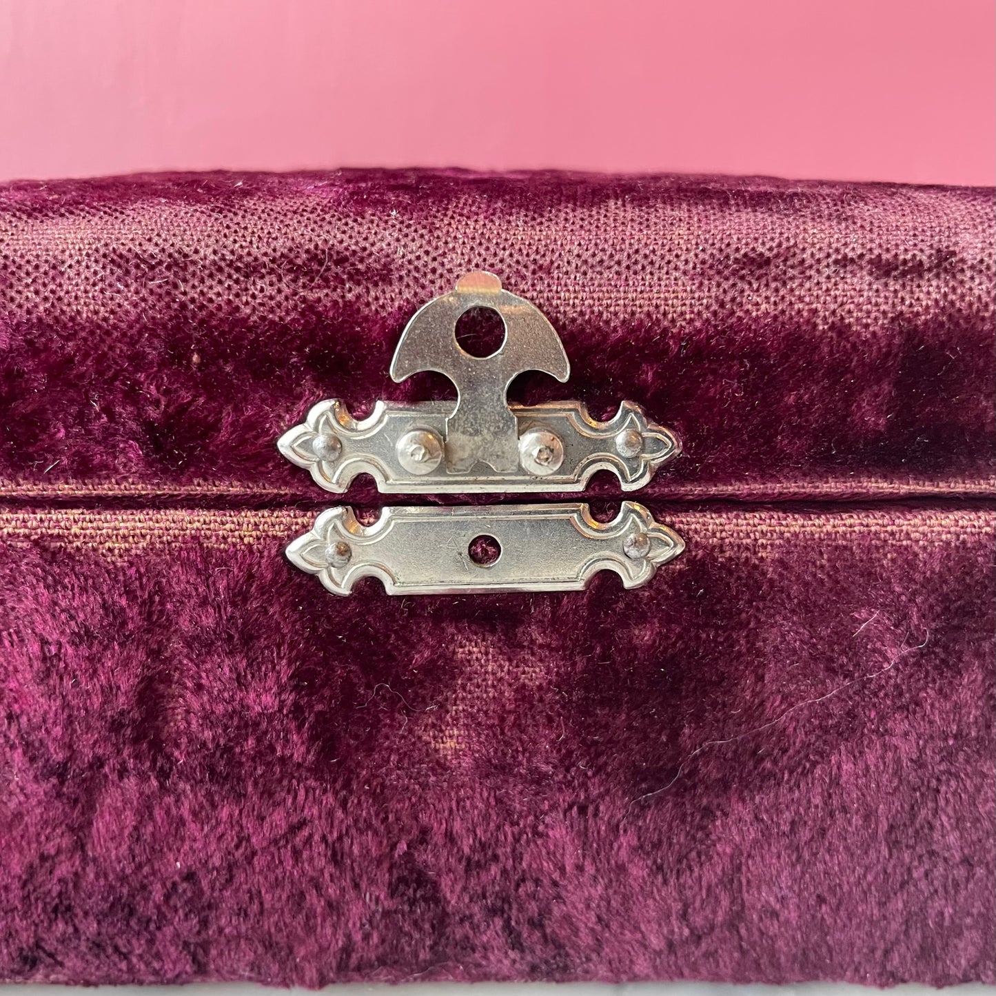 Victorian Purple Velvet Sewing Box