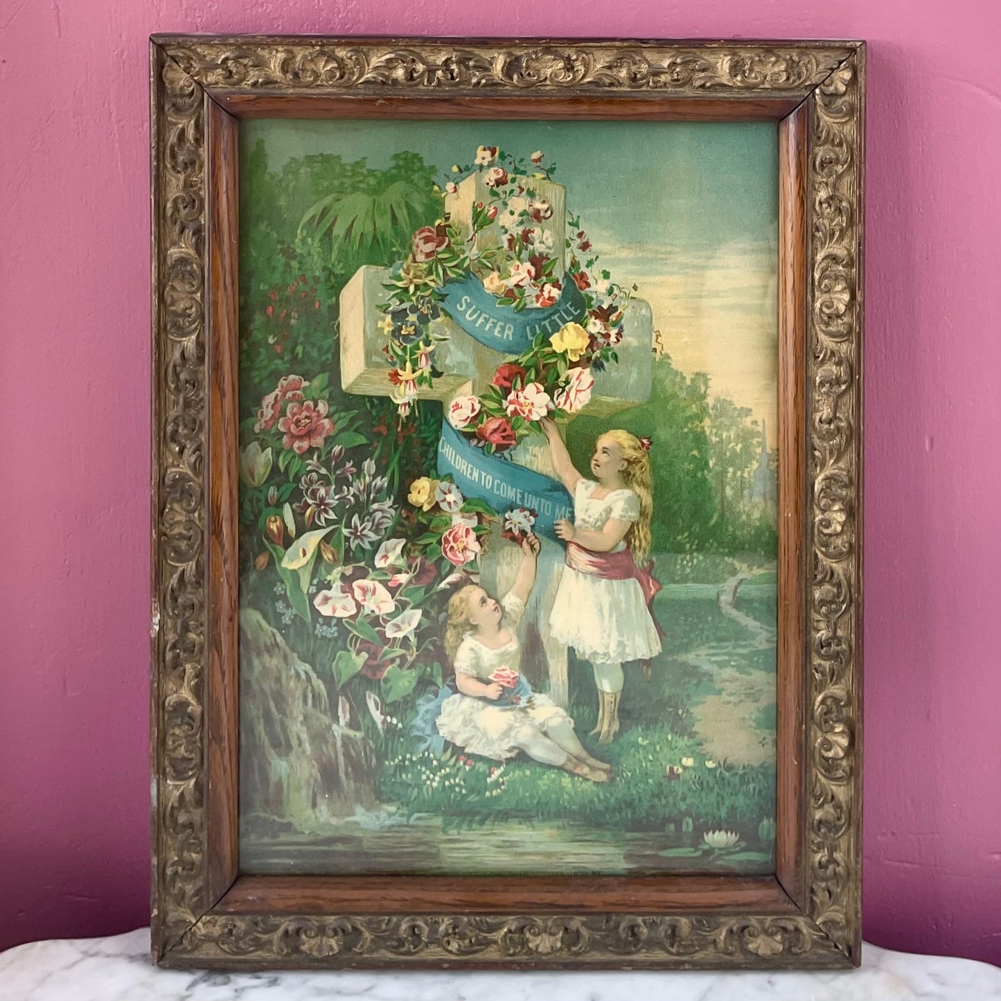 Suffer the Little Children to Come Unto Me | Victorian Lithograph Print