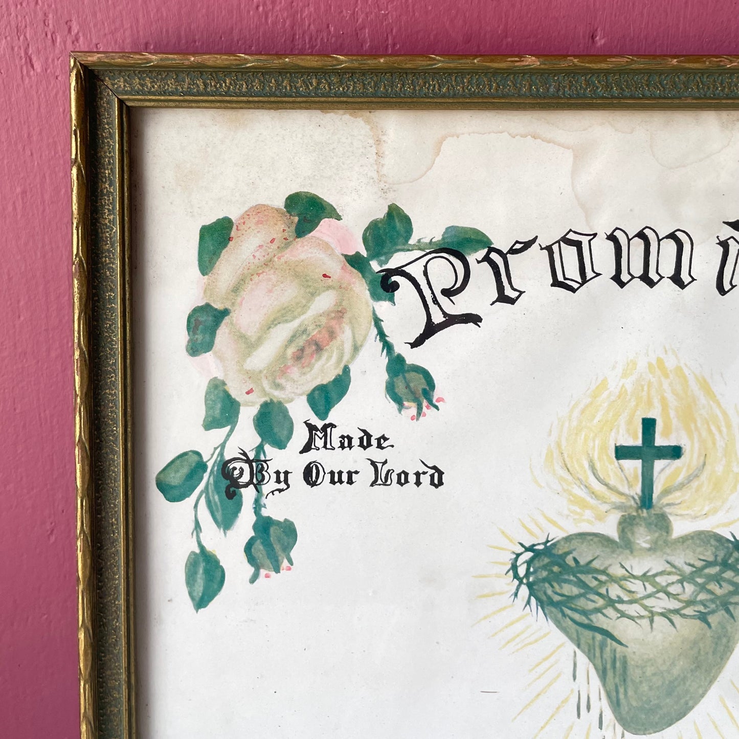 Twelve Promises of the Sacred Heart | Vintage Print | Saint Margaret Mary Alacoque