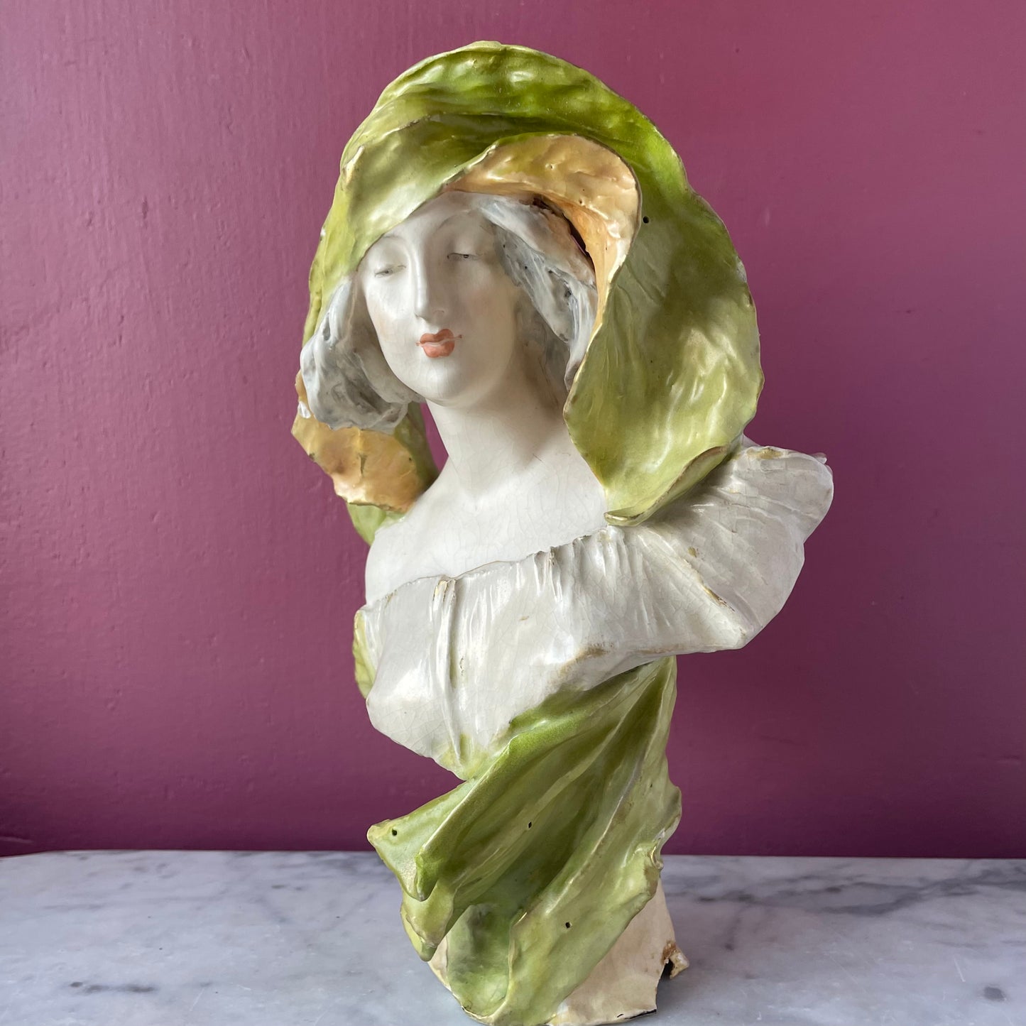 Art Nouveau Bust of a Woman | Amphora Pottery | Austria