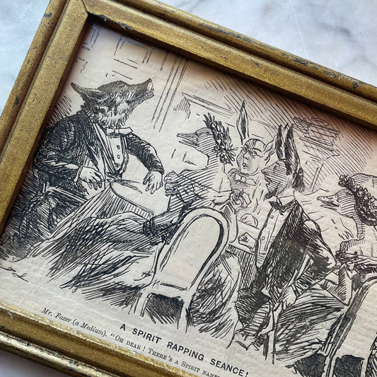 Victorian Spiritualism Cartoon | A Spirit Rapping Seance
