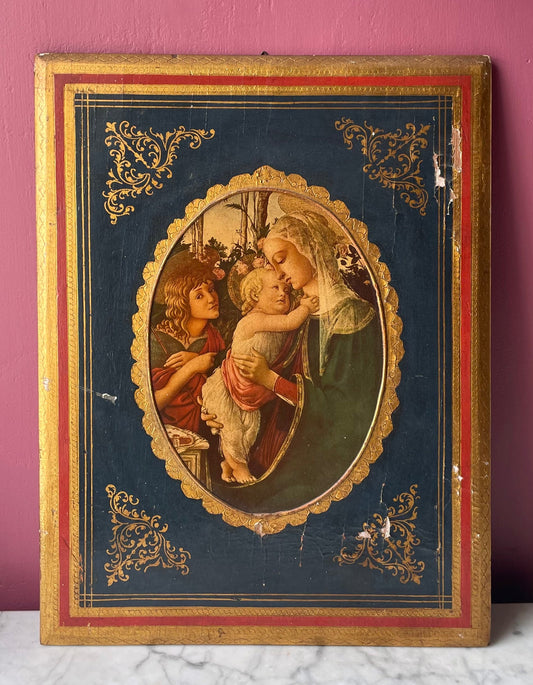Antique Florentine Madonna Wooden Panel | Botticelli