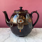 Vintage 1930s English Teapot with Rockingham Glaze & Moriage Enamel