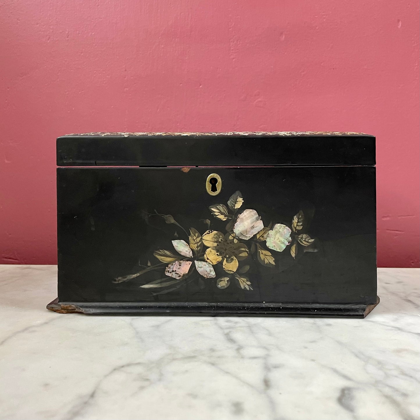 Victorian Mother of Pearl Inlaid Tea Caddy