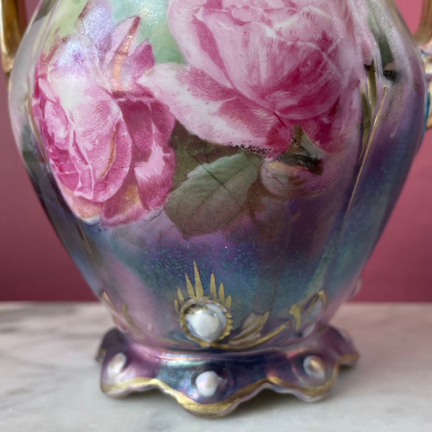 Art Nouveau Rose Vase | R.S. Prussia Porcelain