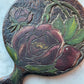 Antique Pyrography Mirror with Roses