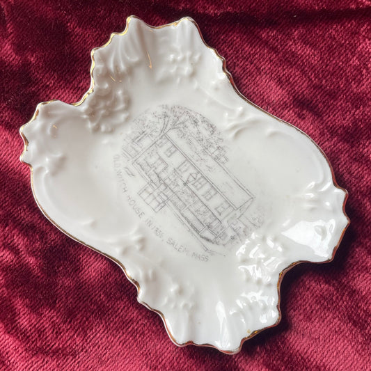 Antique Salem Witch House Souvenir Pin Tray