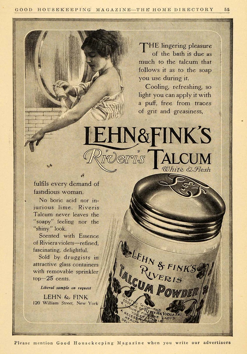 Antique Lehn & Fink Powder Bottle with Embroidered Floral Sleeve