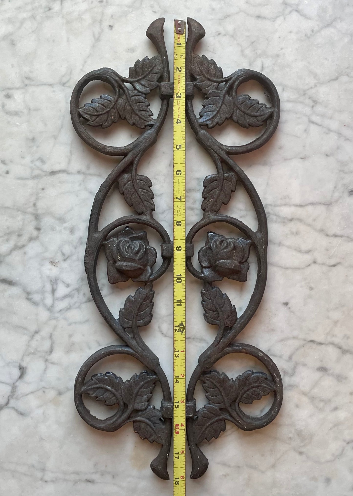 Antique Cast Iron Rose Panel