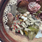 Victorian Floral Shadow Box with Hair, Wool, and Shell Work