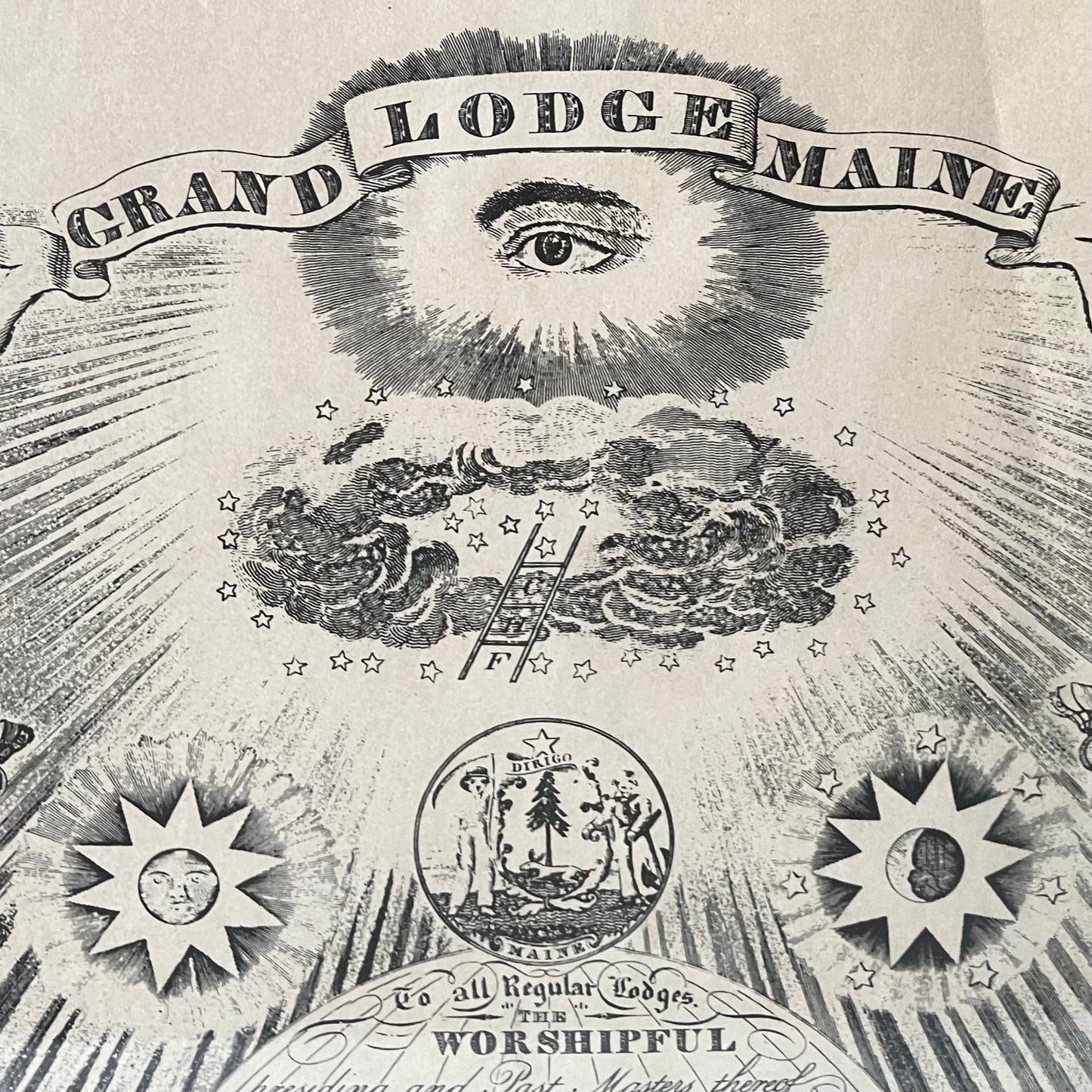 Vintage Odd Fellows Framed Membership Certification