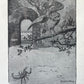 Owl and Scorpion | Antique Framed Print