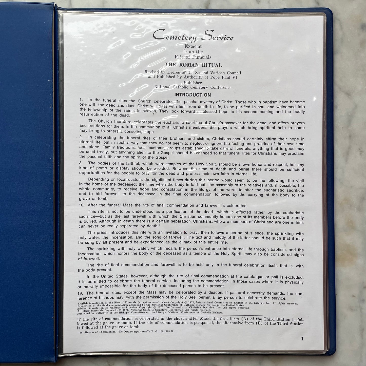 Vintage Catholic Funeral Service Book