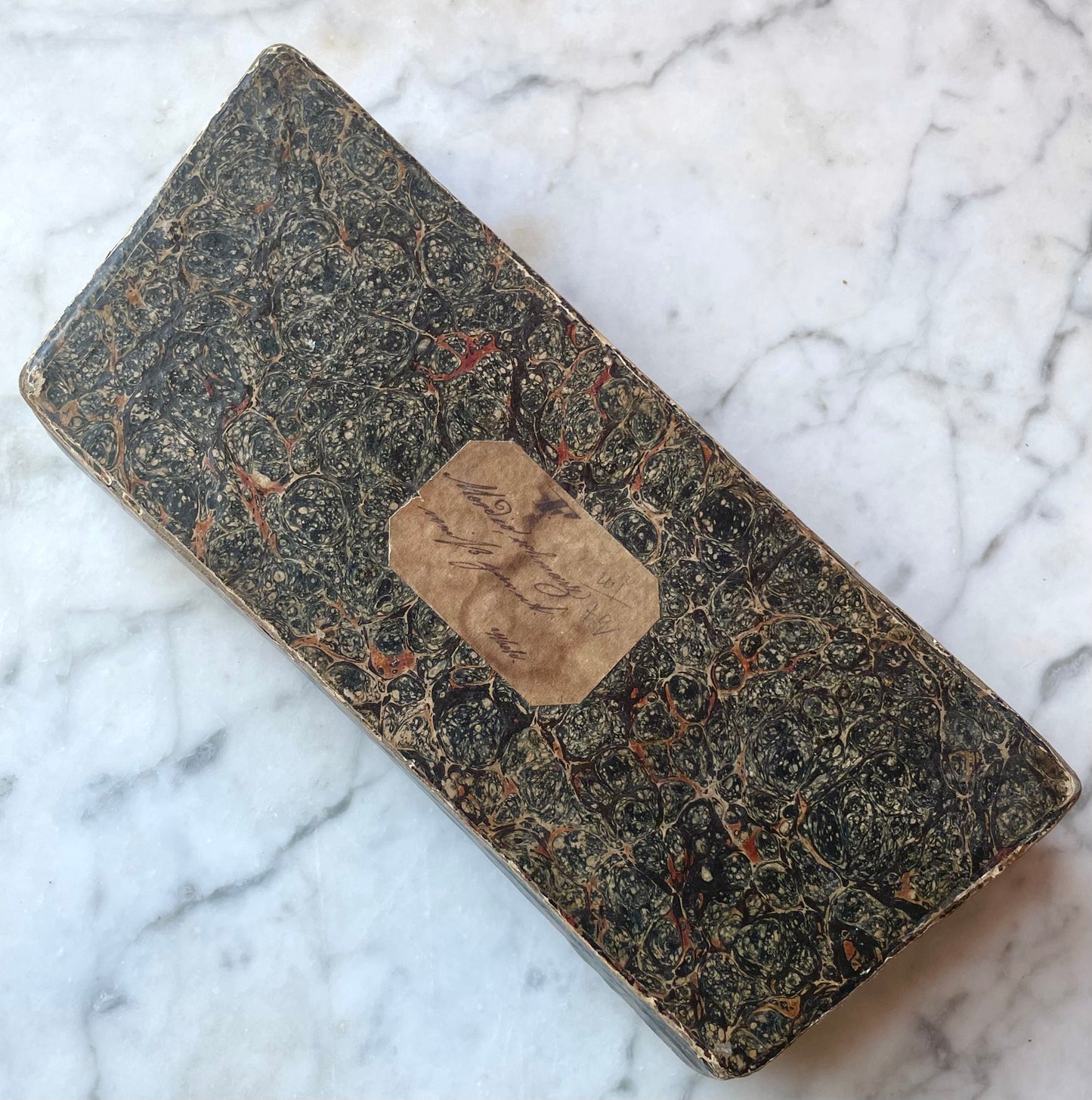 Early 19th Century Marbled Paper Box