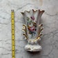 Victorian Hand Painted Porcelain Bud Vase with Roses