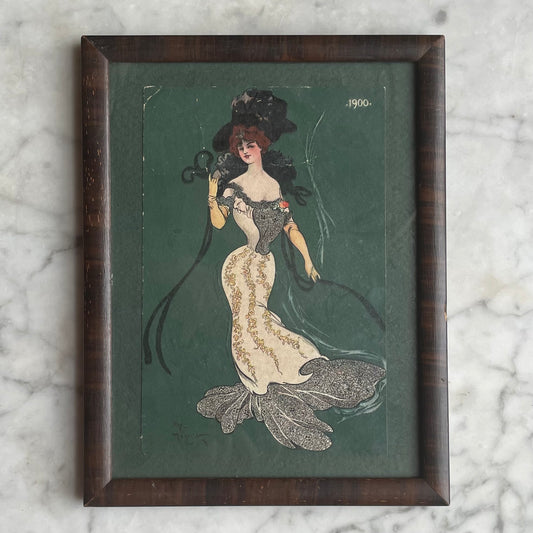 Sister of the Moon | Antique Framed Tobacco Card