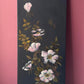 Antique Black Floral Painting on Board