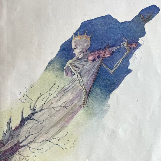 La Danse Macabre | Antique Estey Organ Ad | Halloween Collectible