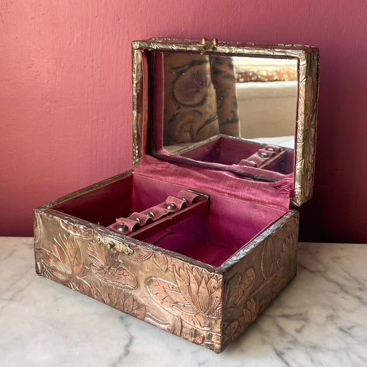 Victorian Sewing Box with Lotus Motif