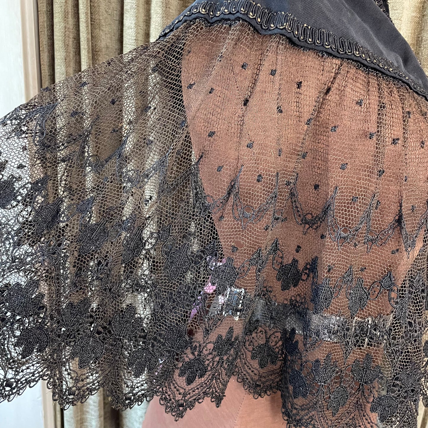 Victorian Black Lace Capelet