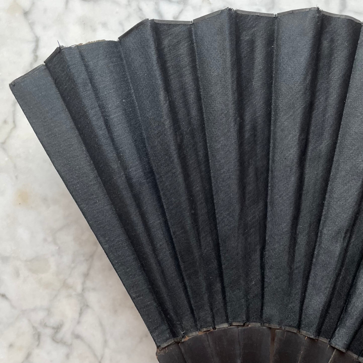 Victorian Black Silk Mourning Fan