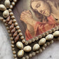 Antique Shellwork Frame with Christ Lithograph