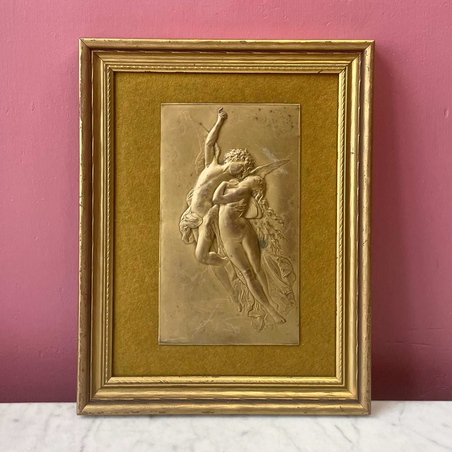 Cupid & Psyche | Vintage Plaque on Felt