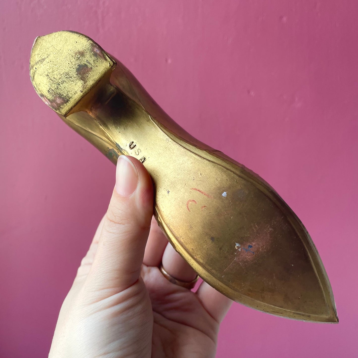 Antique Metal High Heeled Shoe
