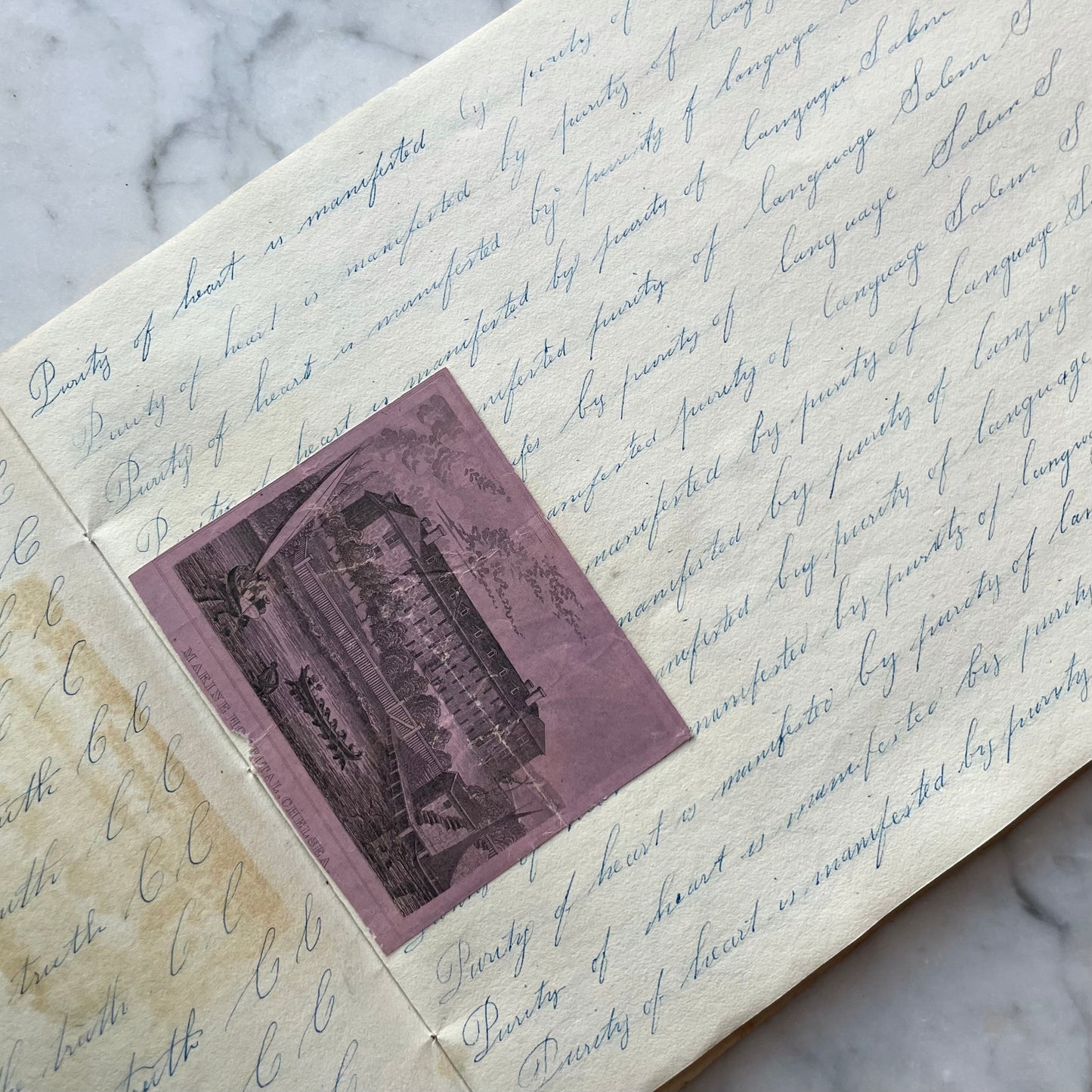 Antique Penmanship Album with Die Cuts | 1842