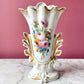 Victorian Hand Painted Porcelain Bud Vase with Roses