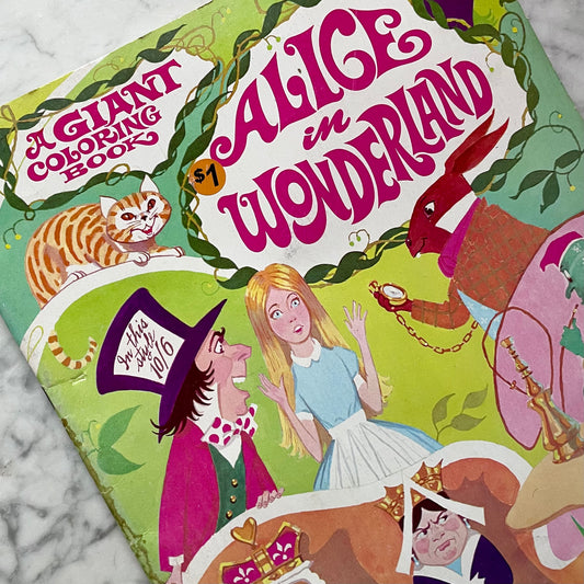 Vintage Alice in Wonderland Giant Coloring Book 1970s
