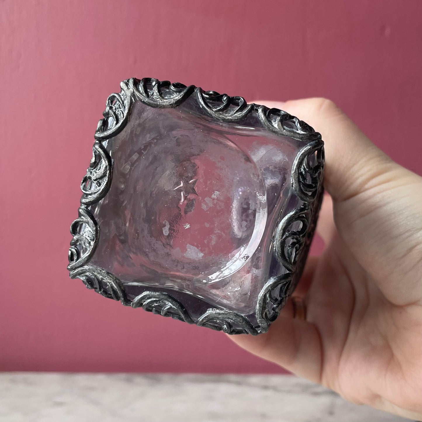 Antique Perfume Bottles with Metal Filigree