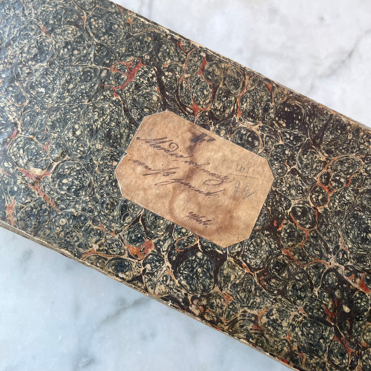 Early 19th Century Marbled Paper Box
