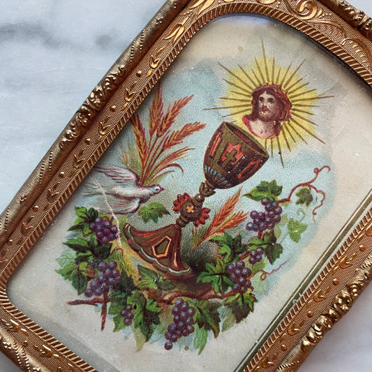 Antique Eucharist Card in Mat & Preserver