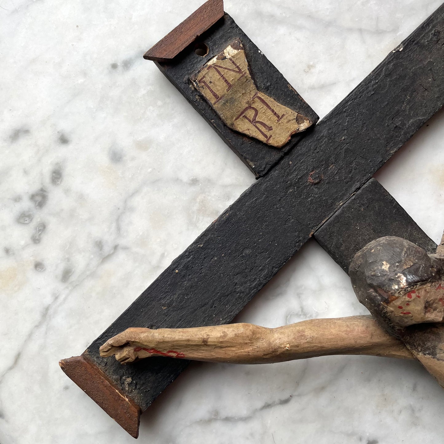 Antique Folk Art Crucifix