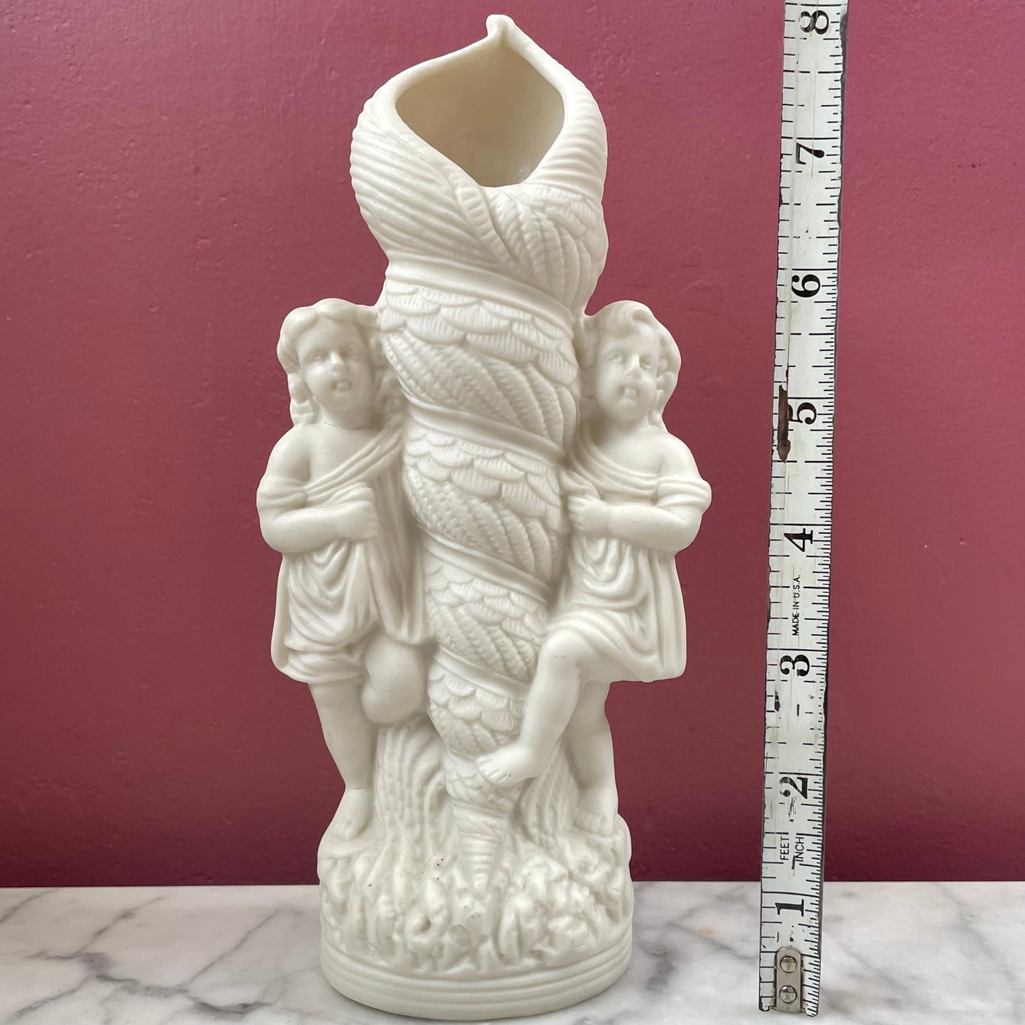 Victorian Parian Seashell Vase