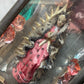 Antique Our Lady of Guadalupe Figure in Tin & Glass Nicho