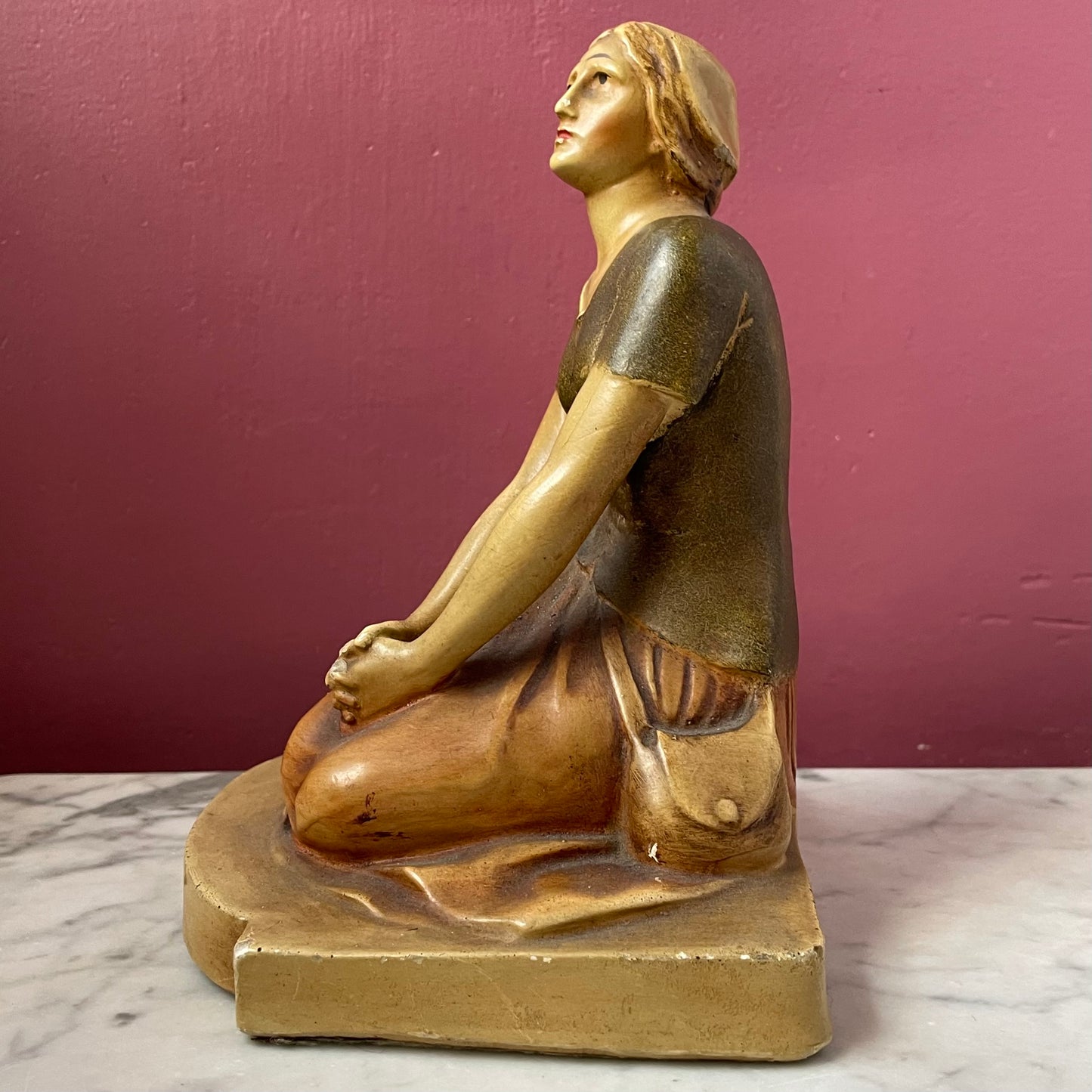 Joan of Arc at Prayer Chalkware Statue | New Art Wares