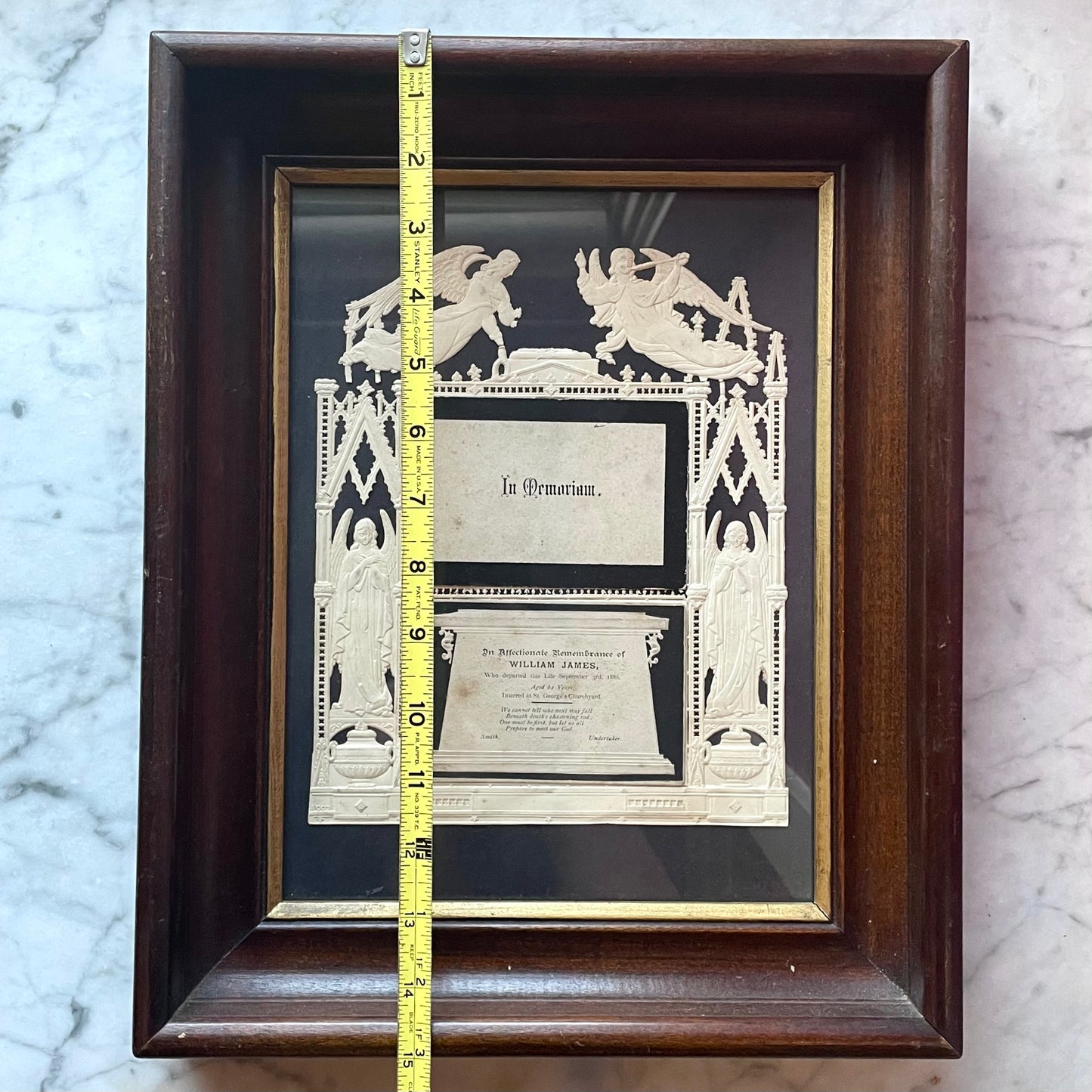 Victorian Mourning Die Cut | 1886