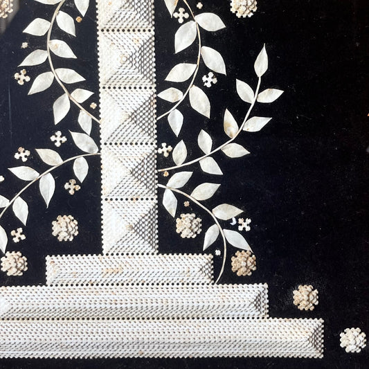 Victorian Lace Paper Cross on Velvet