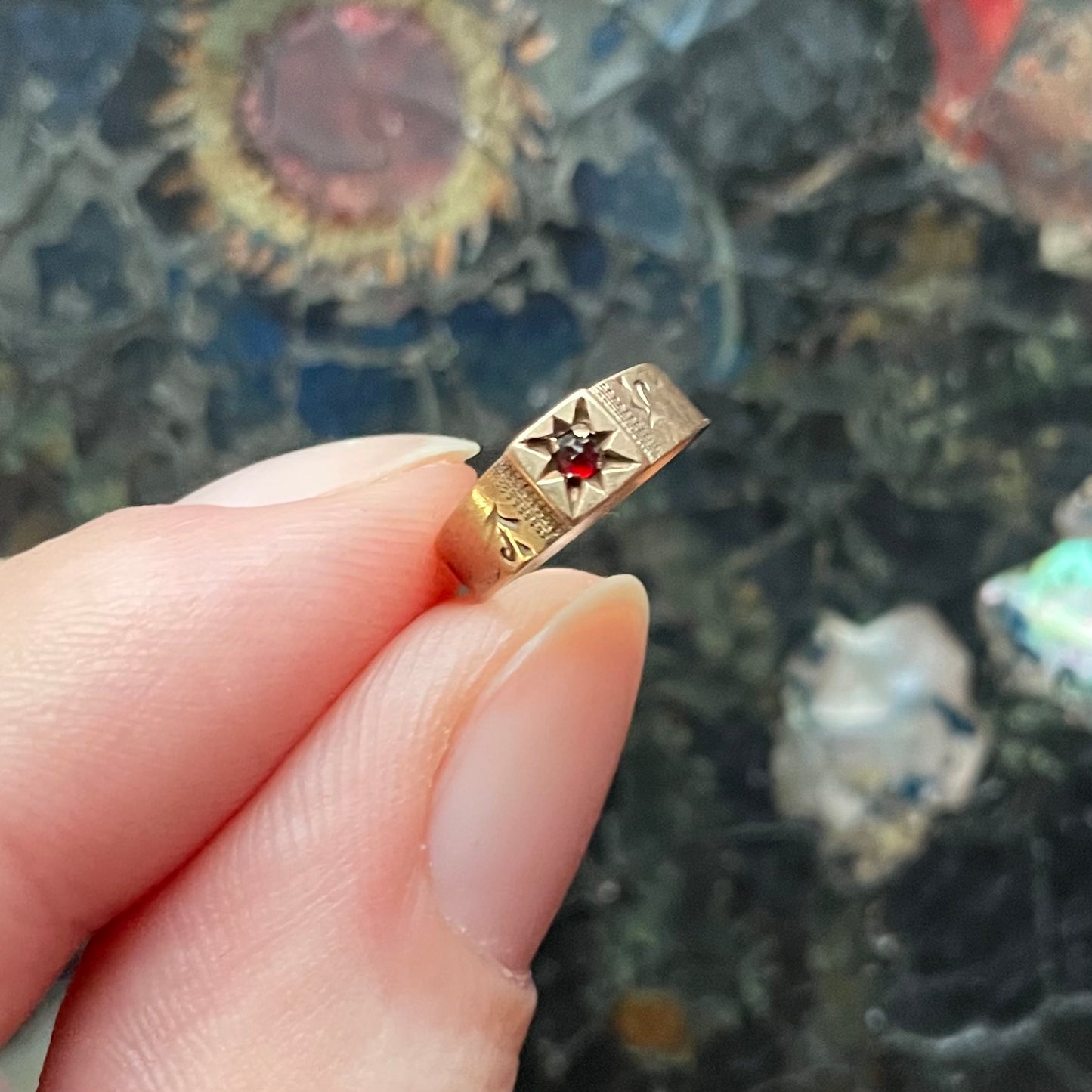 Victorian Baby Ring with Seed Garnet