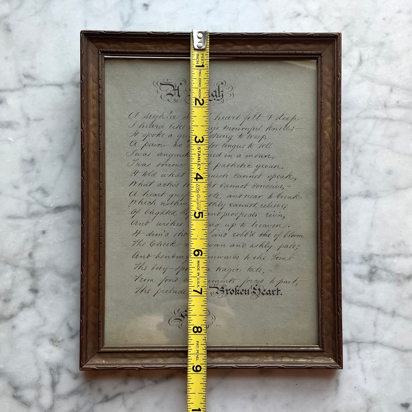 A Sigh | Victorian Handwritten Mourning Poem