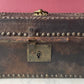 Antique Leather Tack Trunk with Marbled Paper Interior