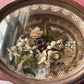 Victorian Floral Shadow Box with Hair, Wool, and Shell Work