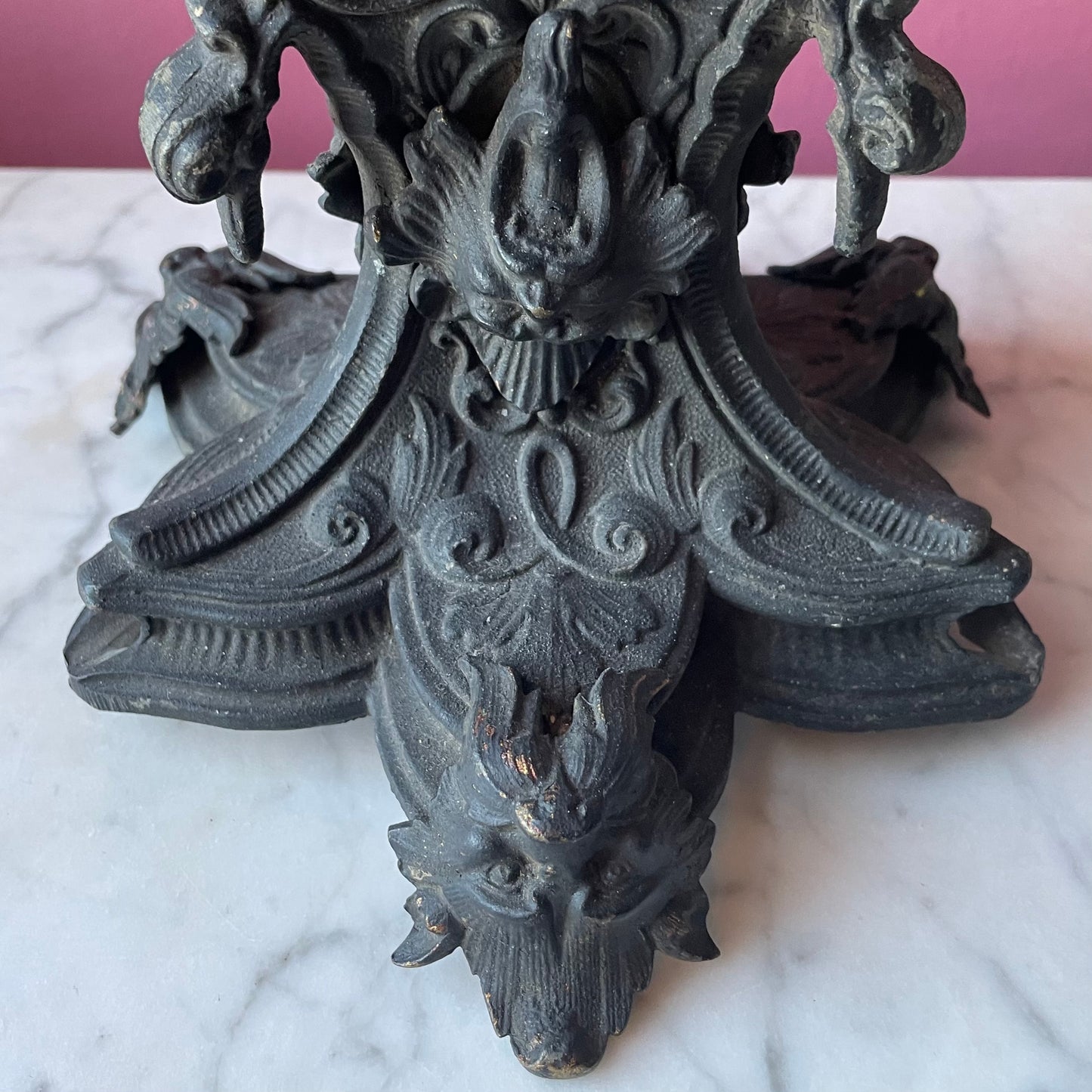 Antique Witch Ball on Victorian Gothic Base