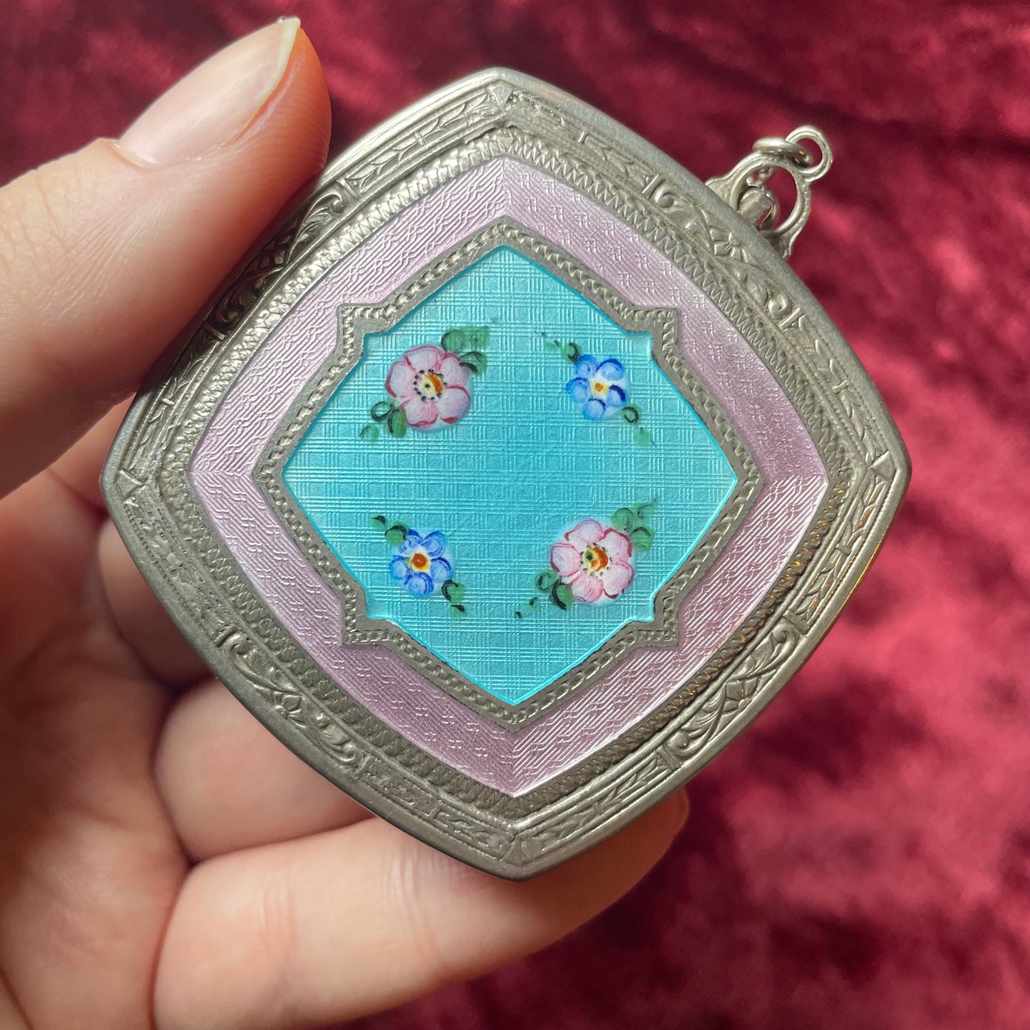Antique 1920s Enamel Compact