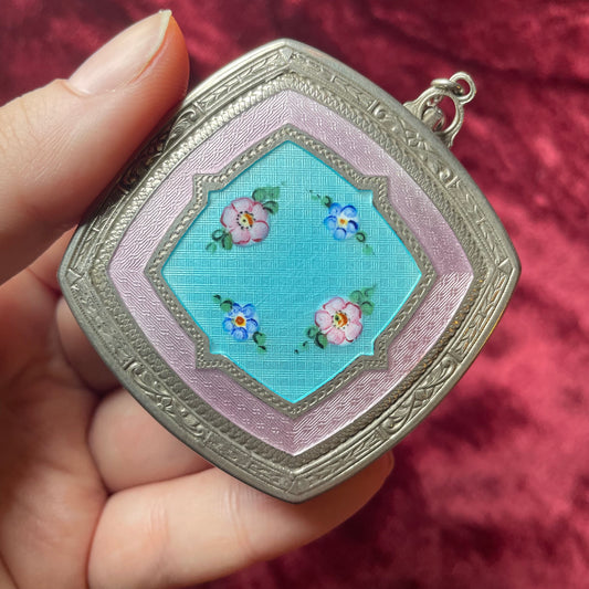Antique 1920s Enamel Compact