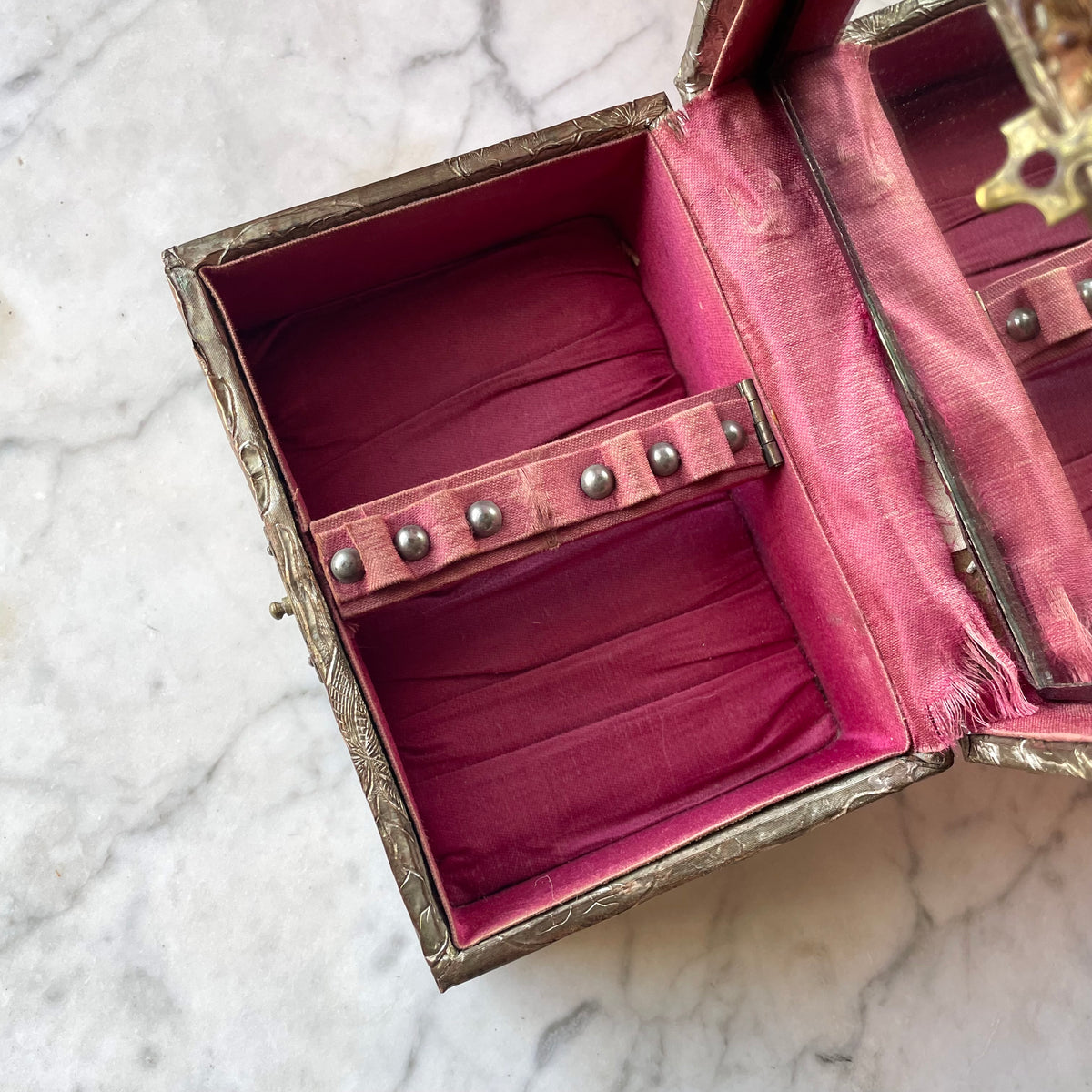 Victorian Sewing Box with Lotus Motif