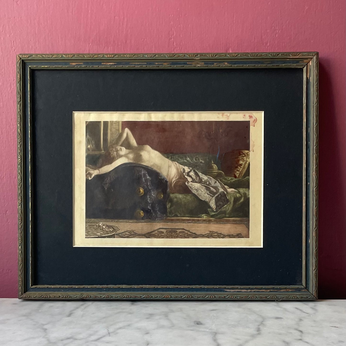 Reclining Odalisque | Hand Colored Photogravure | 1902